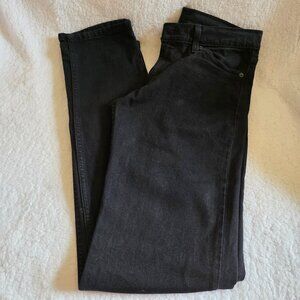 Levi Strauss "Black Label" Solid Black Denim Jeans 28x34